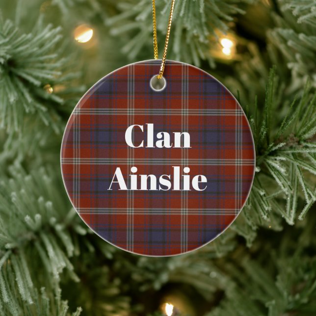 Ornamento De Cerâmica Clan Ainslie Antigo Tartan (Árvore)