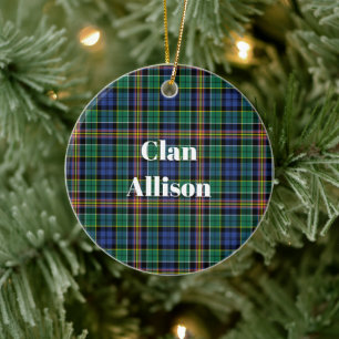 Ornamento De Cerâmica Clan Allison Tartan