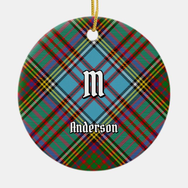 Ornamento De Cerâmica Clan Anderson Tartan Cerâmica Ornament (Frente)