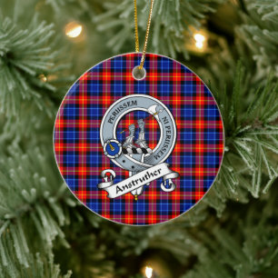 Ornamento De Cerâmica Clan Anstruther Crachá Tartan Xadrez