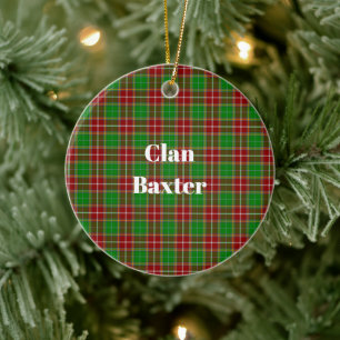 Ornamento De Cerâmica Clan Baxter Modern Tartan
