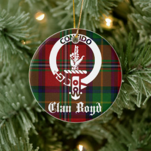 Ornamento De Cerâmica Clan Boyd Crest e Tartan personalizados
