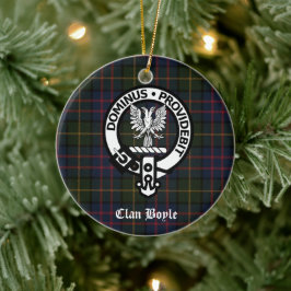 Ornamento De Cerâmica Clan Boyle Crest & Tartan Personalizado