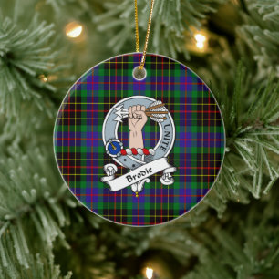 Ornamento De Cerâmica Clan Brodie Hunting Crachá Tartan Xadrez