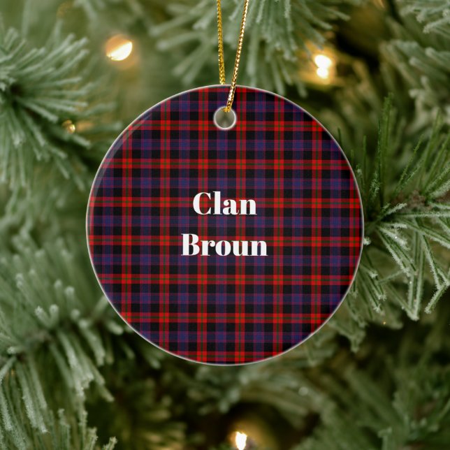 Ornamento De Cerâmica Clan Broun Modern Tartan (Árvore)