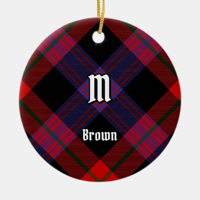 Ornamento De Cerâmica Clan Brown Tartan (Frente)
