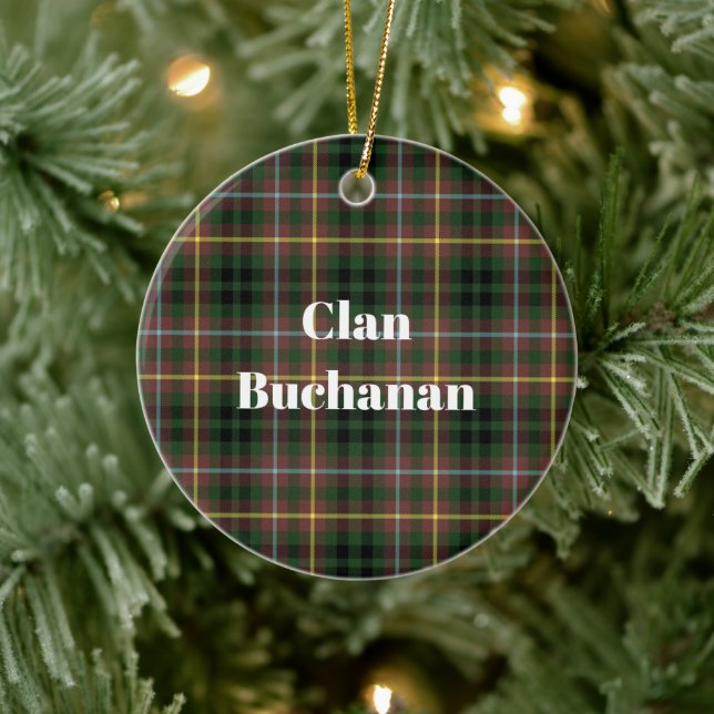 Ornamento De Cerâmica Clan Buchanan caçando Tartan (Árvore)