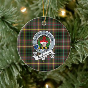 Ornamento De Cerâmica Clan Buchanan Hunting Crachá Tartan Xadrez