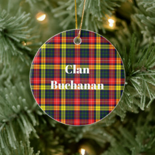Ornamento De Cerâmica Clan Buchanan Modern Tartan