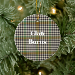Ornamento De Cerâmica Clan Burns - Verificar Tartan