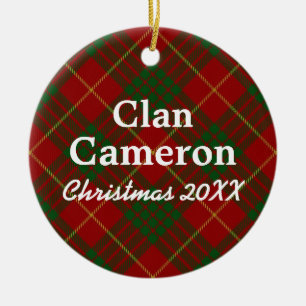 Ornamento De Cerâmica Clan Cameron Scottish Tartan