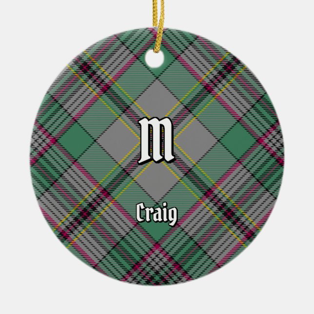 Ornamento De Cerâmica Clan Craig Tartan Cerâmica Ornament (Frente)