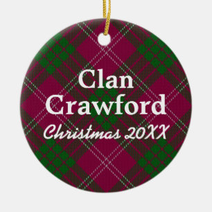 Ornamento De Cerâmica Clan Crawford Scottish Tartan
