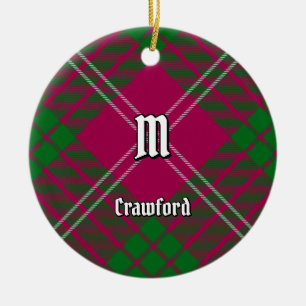 Ornamento De Cerâmica Clan Crawford Tartan Cerâmica