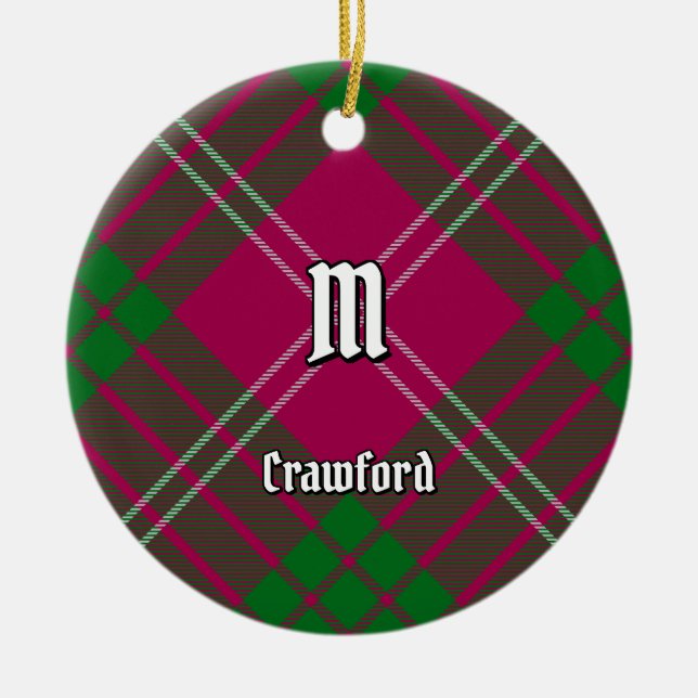 Ornamento De Cerâmica Clan Crawford Tartan Cerâmica (Frente)
