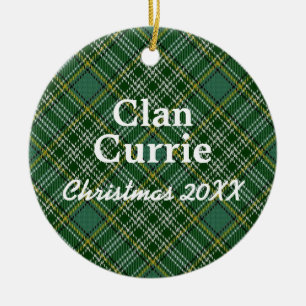Ornamento De Cerâmica Clan Currie Scottish Tartan