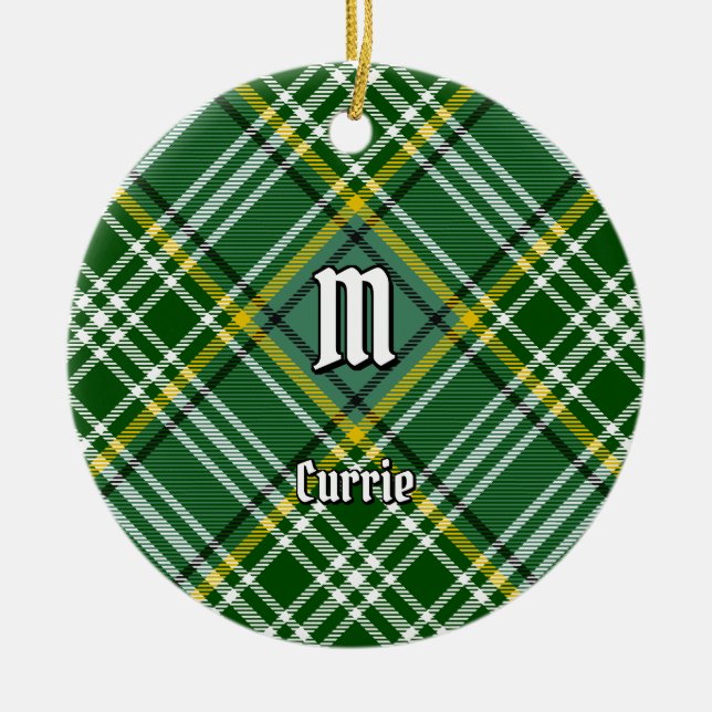 Ornamento De Cerâmica Clan Currie Tartan (Frente)