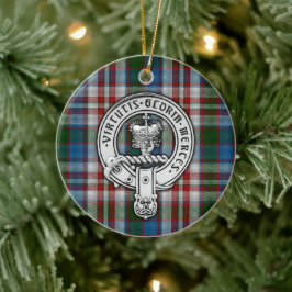 Ornamento De Cerâmica Clan Donnachaidh (Robertson) Crest & Dress Tartan