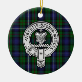 Ornamento De Cerâmica Clan Donnachaidh (Robertson) Crest/Hunting Tartan