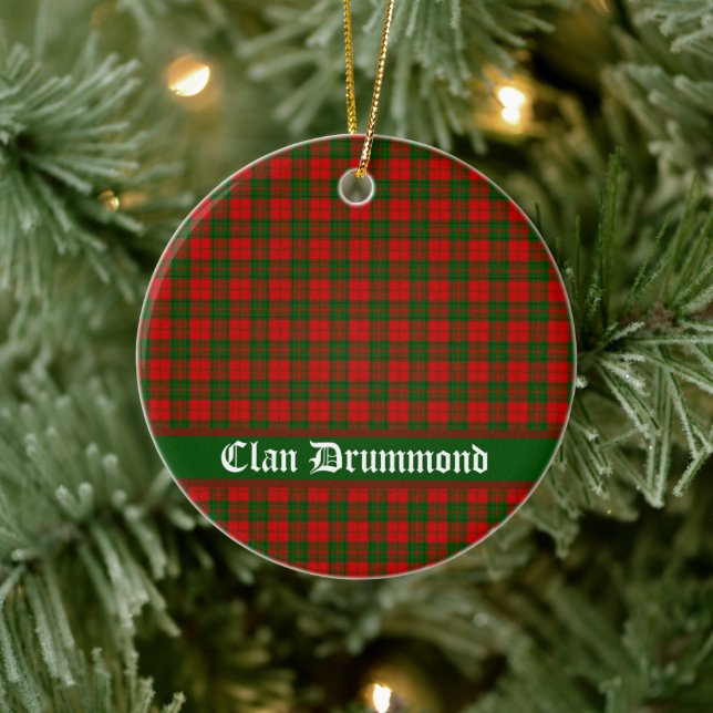 Ornamento De Cerâmica Clan Drummond Tartan Personalizável (Árvore)