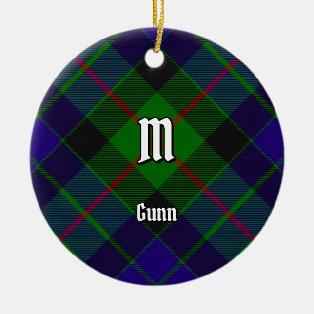 Ornamento De Cerâmica Clan Gunn Tartan Cerâmica Ornament (Frente)