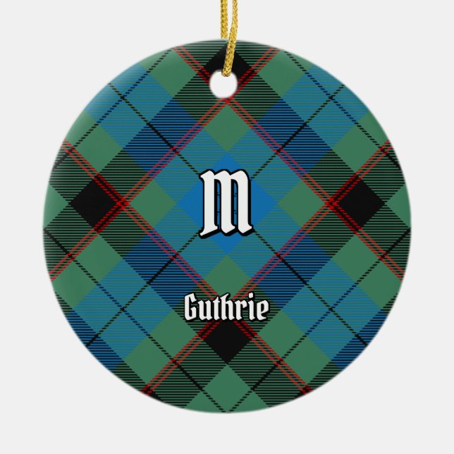 Ornamento De Cerâmica Clan Guthrie Tartan (Frente)