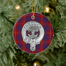 Ornamento De Cerâmica Clan Hamilton Crest & Tartan