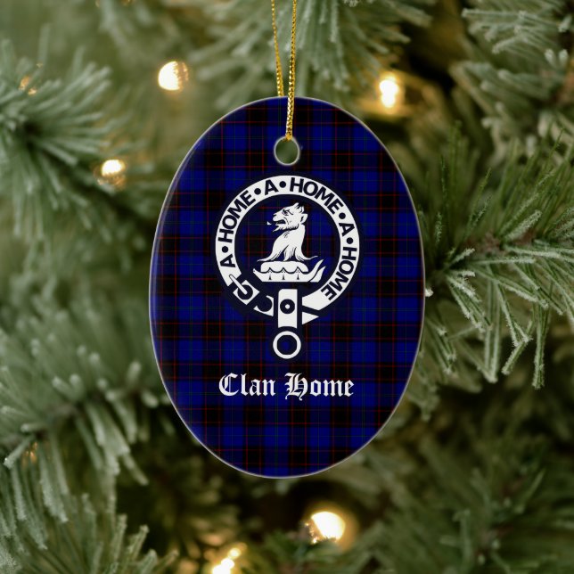 Ornamento De Cerâmica Clan Home Crest Crachá e Tartan (Árvore)