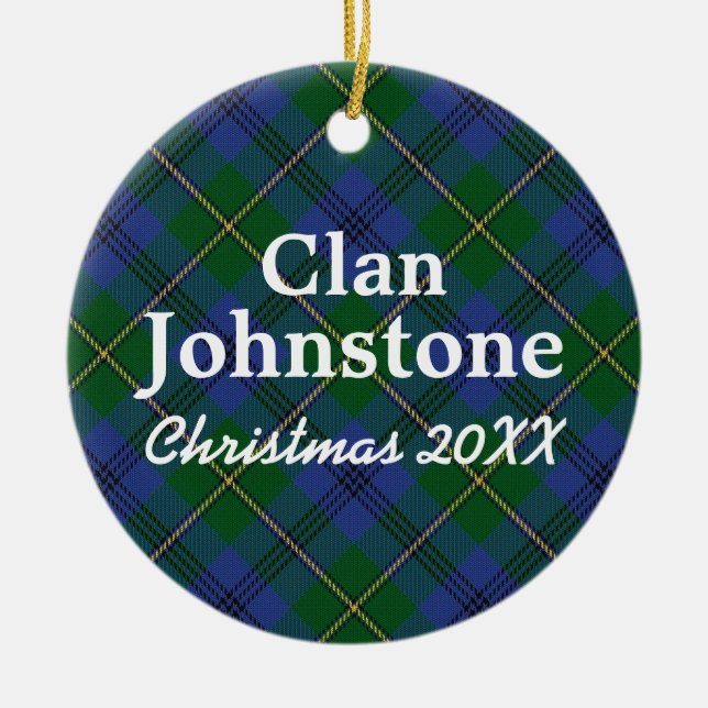 Ornamento De Cerâmica Clan Johnstone Scottish Tartan (Frente)