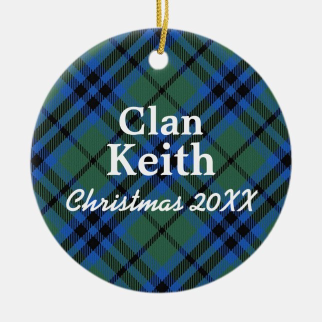 Ornamento De Cerâmica Clan Keith Scottish Tartan (Frente)