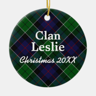 Ornamento De Cerâmica Clan Leslie Scottish Tartan