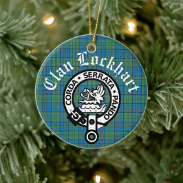 Ornamento De Cerâmica Clan Lockhart Crest Crachá & Tartan