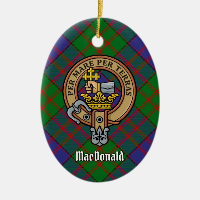 Ornamento De Cerâmica Clan MacDonald Crest Cerâmica (Frente)