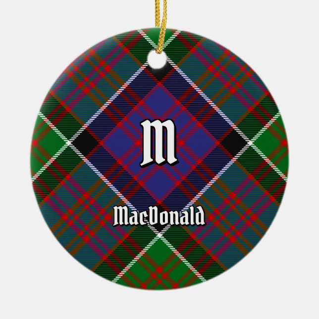 Ornamento De Cerâmica Clan MacDonald do Clanranald Tartan (Frente)