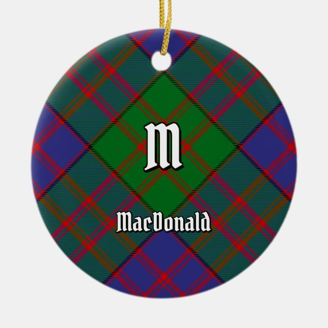 Ornamento De Cerâmica Clan MacDonald Tartan Cerâmica (Frente)