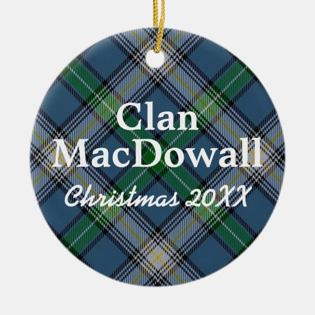 Ornamento De Cerâmica Clan MacDowall Scottish Tartan (Frente)