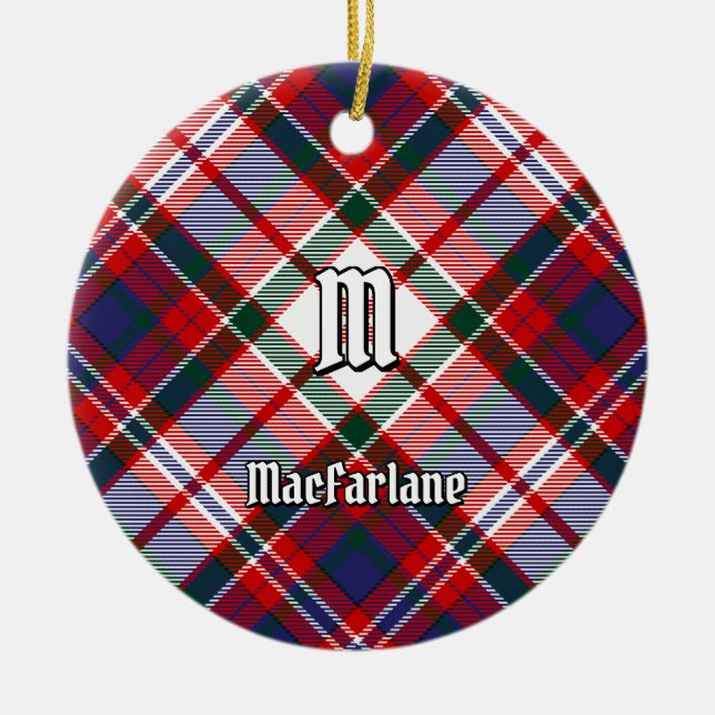 Ornamento De Cerâmica Clan MacFarlane Dress Tartan (Frente)