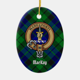 Ornamento De Cerâmica Clan MacKay Crest sobre Tartan
