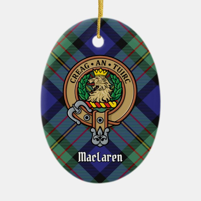 Ornamento De Cerâmica Clan MacLaren Crest (Frente)