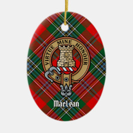 Ornamento De Cerâmica Clan MacLean Crest sobre Tartan