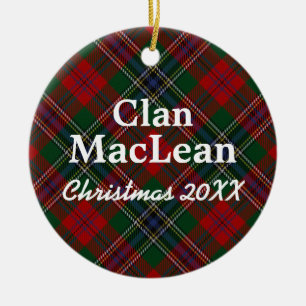 Ornamento De Cerâmica Clan MacLean Scottish Tartan