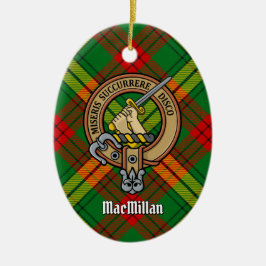 Ornamento De Cerâmica Clan MacMillan Crest sobre Tartan