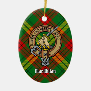 Ornamento De Cerâmica Clan MacMillan Crest sobre Tartan