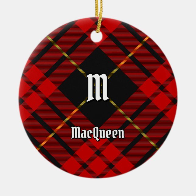 Ornamento De Cerâmica Clan MacQueen Tartan (Frente)