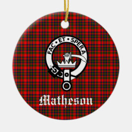 Ornamento De Cerâmica Clan Matheson Crest Crachá e Tartan