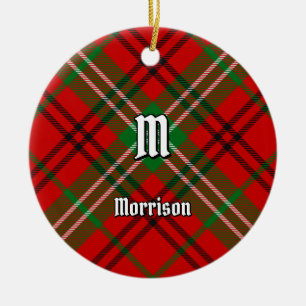 Ornamento De Cerâmica Clan Morrison Red Tartan Cerâmica