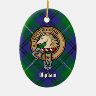 Ornamento De Cerâmica Clan Oliphant Crest sobre Tartan