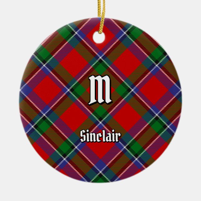 Ornamento De Cerâmica Clan Sinclair Tartan (Frente)