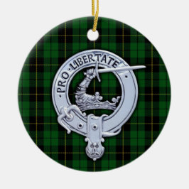 Ornamento De Cerâmica Clan Wallace Crest & Hunting Tartan
