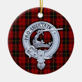 Ornamento De Cerâmica Clan Wallace Crest & Tartan